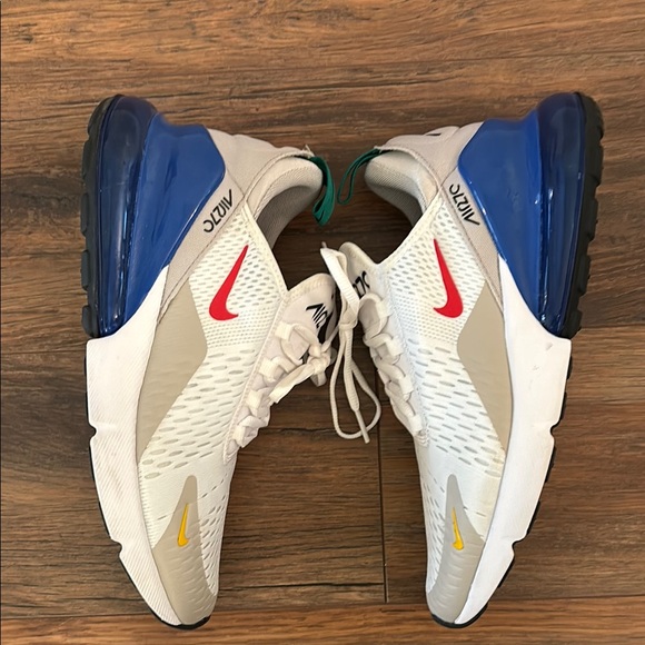 Nike Air Max 270 White with Blue and Red Accents - Picture 4 of 6
